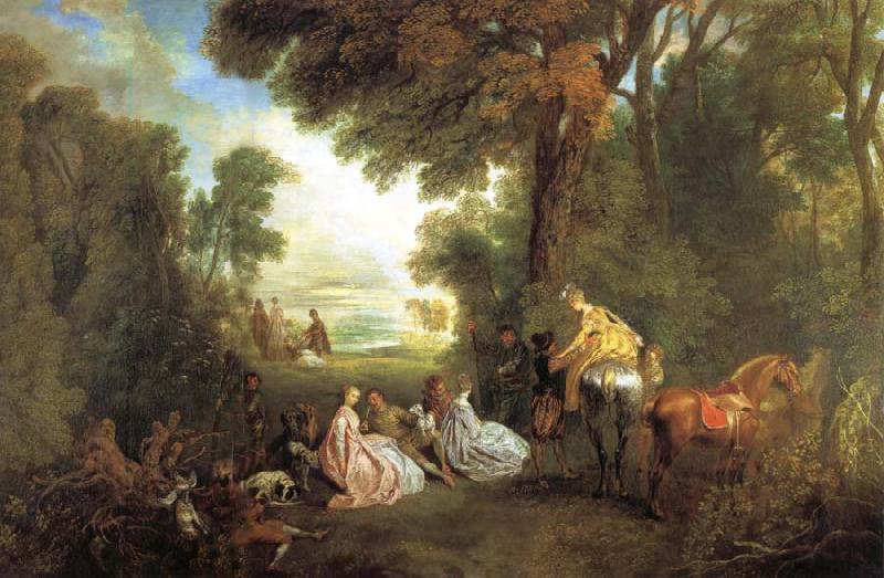 Jean-Antoine Watteau The Halt During the Chase